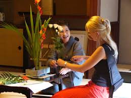 arranging flowers