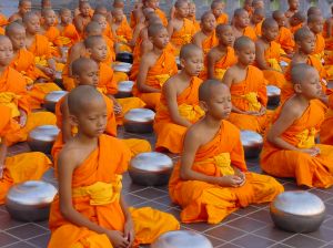monks meditating