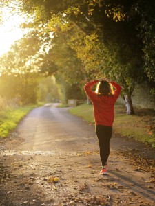 Runner with hands on head